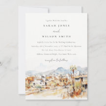 Tucson, Arizona Aquarell-Landschaft-Hochzeit
