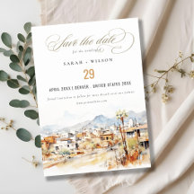 Tucson, Arizona Aquarell-Landschaft-Hochzeit