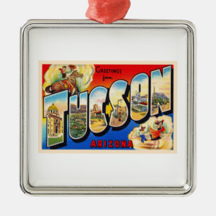 Tucson Arizona AZ Vintager Großbuchstabe Postkarte Ornament Aus Metall