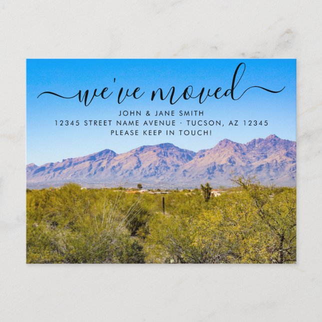 Tucson Arizona Bewegende Ankündigung Postkarte (Vorderseite)
