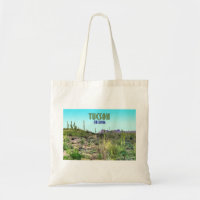 Tucson Arizona Cactus and Mountain Vintag