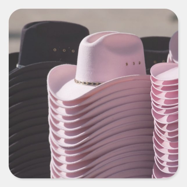 Tucson, Arizona. Cowboy-Hüte für Männer und Frauen Quadratischer Aufkleber (Vorderseite)