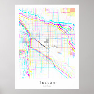 Tucson Arizona Einfache Abstrakte Karte Poster