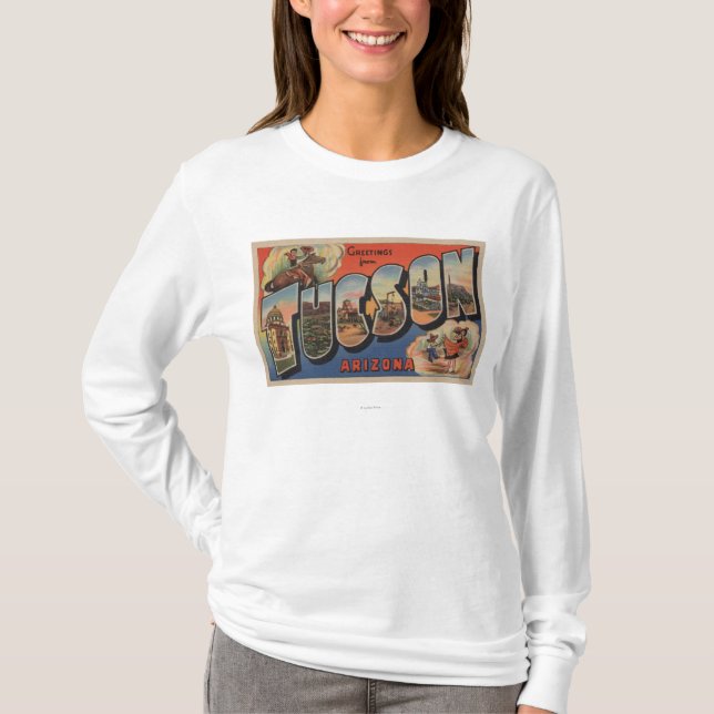 Tucson, Arizona - große Buchstabe-Szenen T-Shirt (Vorderseite)