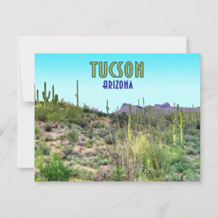Tucson Arizona Kaktus und Berg Flachkarte