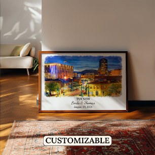 Tucson Arizona Poster, Aquarell, Maßgeschneidert Poster