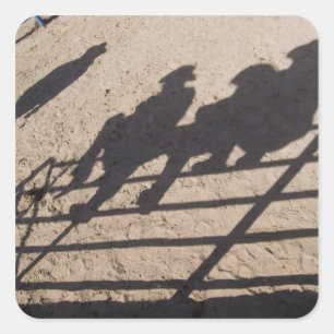 Tucson, Arizona: Schatten von Rodeo-Teilnehmern Quadratischer Aufkleber