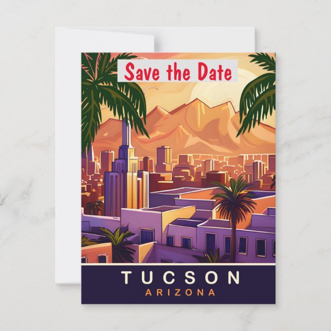 Tucson, Arizona, Travel Postcard, Save The Date (Vorderseite)