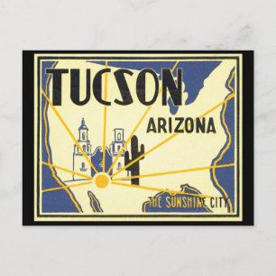 Tucson Arizona_Vintage Travel Poster Artwork Postkarte