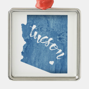 Tucson Arizona Wood Grain Ornament Aus Metall