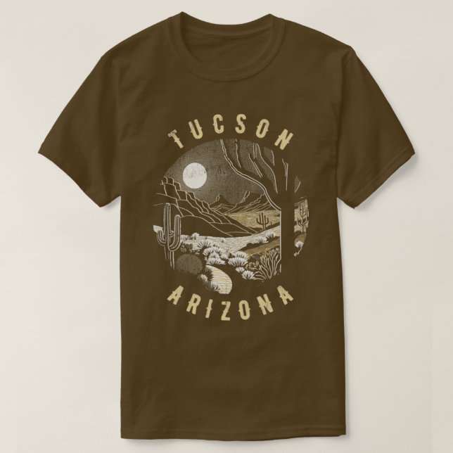 Tucson Arizona Wüste am Abend Malerei2 T-Shirt (Design vorne)
