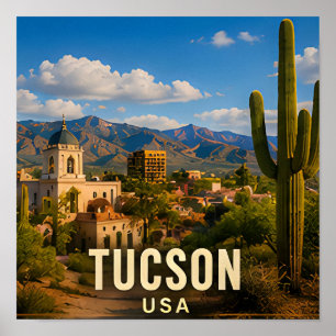 Tucson Arizona Wüstenberg Reise Souvenir Poster