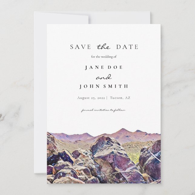 Tucson Arizona Wüstenberg Save the Date (Vorderseite)
