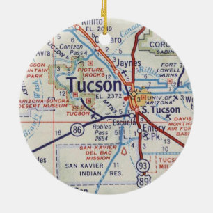 Tucson AZ Vintage Karte Keramik Ornament