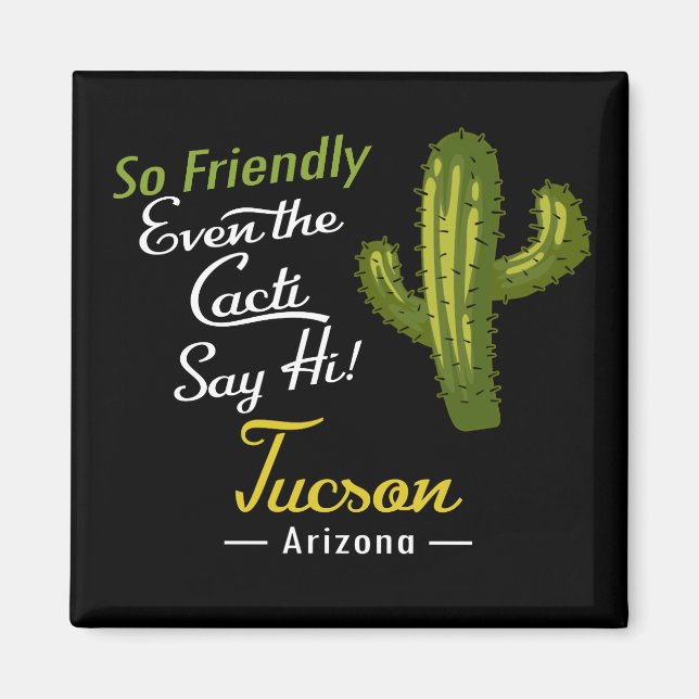 Tucson Cactus Funny Retro Magnet (Vorne)