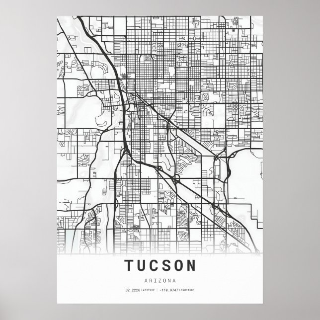 Tucson City Map Poster (Vorne)