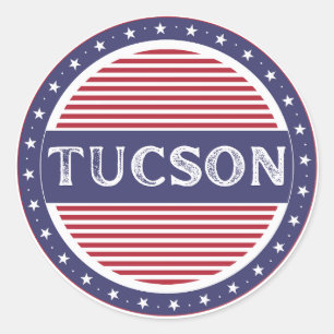 Tucson City Pride Emblem – Amerikanische Identität Runder Aufkleber