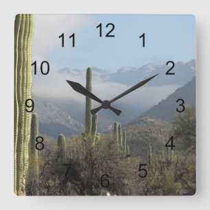 Tucson Desert Quadratische Wanduhr