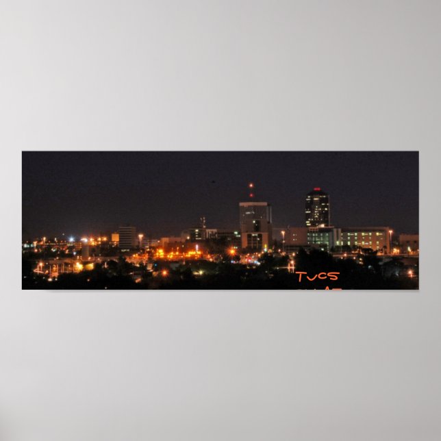 Tucson in der Nacht Poster (Vorne)