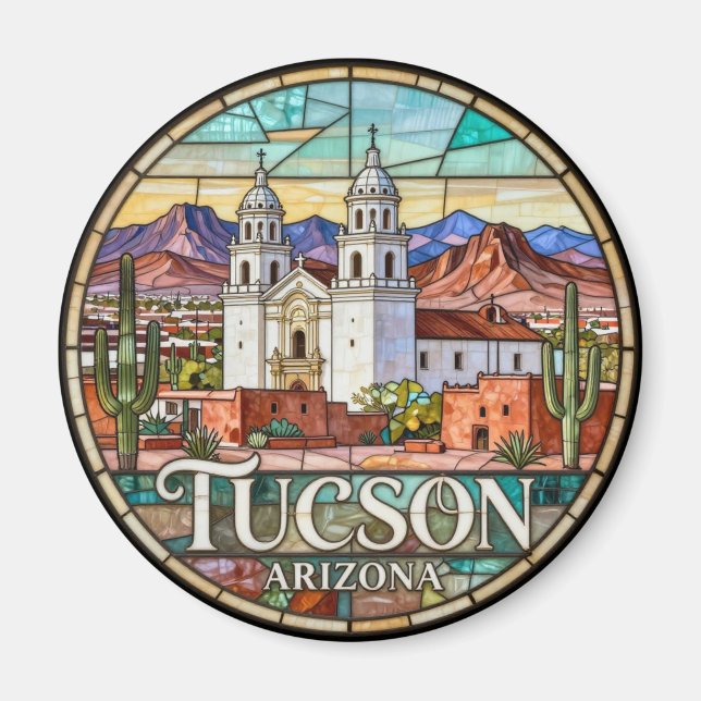 Tucson Moderne Wüstenlandschaft 🌵 Magnet (Vorne)