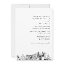 Tucson Wedding Elegant Moderne Skyline Einladung