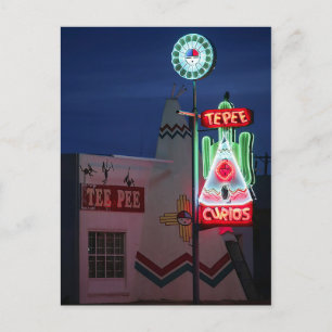 Tucumcari heute Nacht. TeePee Curios. Route 66 Postkarte