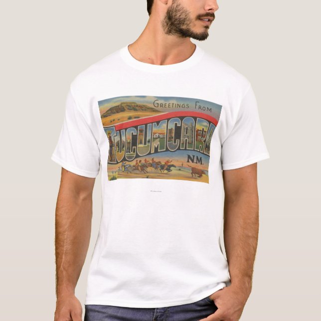 Tucumcari, New Mexiko - große Buchstabe-Szenen T-Shirt (Vorderseite)