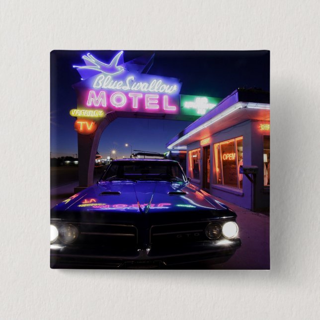 Tucumcari, New Mexiko, Vereinigte Staaten. Weg 66 Button (Vorderseite)