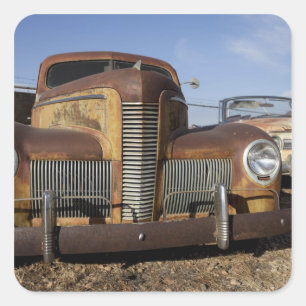 Tucumcari, New Mexiko, Vereinigte Staaten. Weg 66. Quadratischer Aufkleber