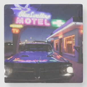 Tucumcari, New Mexiko, Vereinigte Staaten. Weg 66 Steinuntersetzer