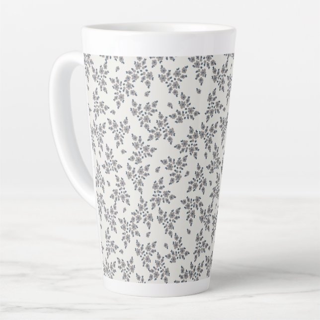 Tüdelige Blumen in Grau Milchtasse (Linke Ecke)