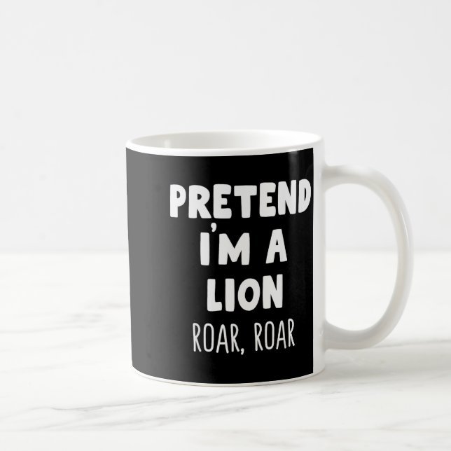 Tüdeliger Halloween-Kostüm: Löwe brüllt Kaffeetasse (Rechts)