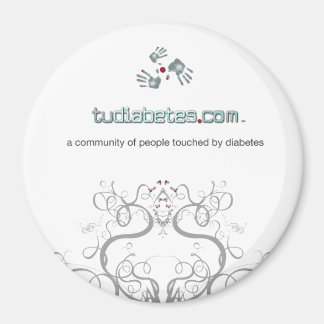 TuDiabetes.com Round Magnet |Weiße Linie|