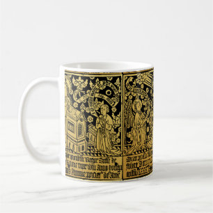 Tudor Brass Rubbing Annunciation Mary Angel Kaffeetasse