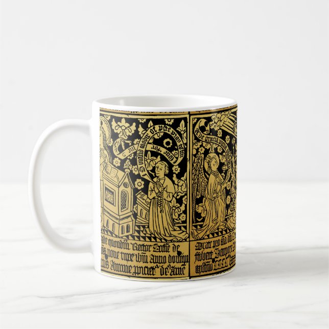 Tudor Brass Rubbing Annunciation Mary Angel Kaffeetasse (Links)