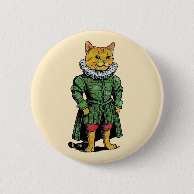 Tudor Cat King Mouser History buff Button (Vorderseite)