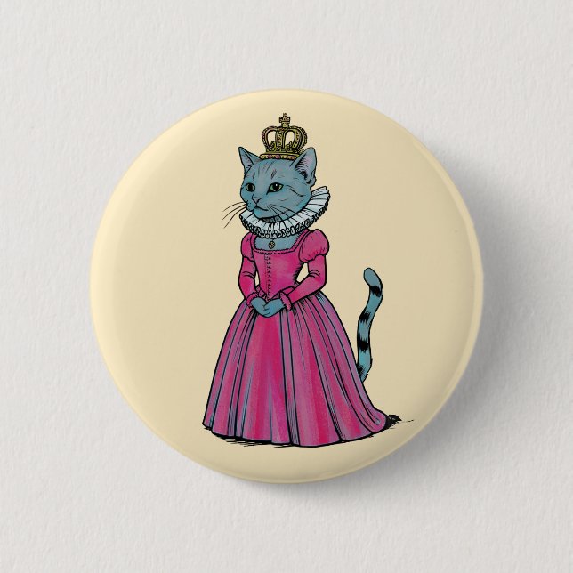 Tudor Cat Queen Mouser History buff Button (Vorderseite)
