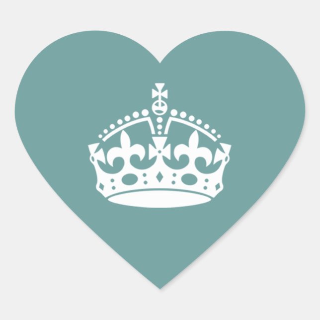 Tudor Crown Wedding Herz-Aufkleber (Vorderseite)