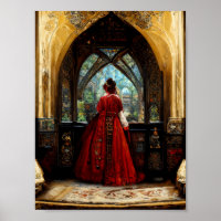 Tudor-Frau in Krimsonenbraun