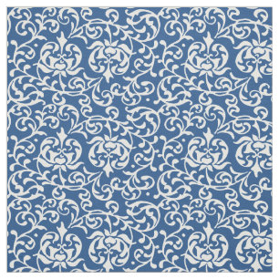 Tudor Garten-elegantes Blaues und weiß Stoff