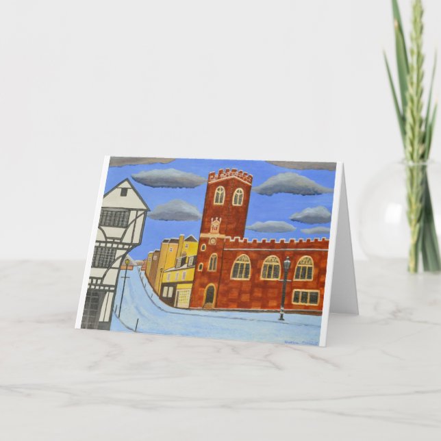 Tudor Haus in Exeter Feiertagskarte (Vorderseite)