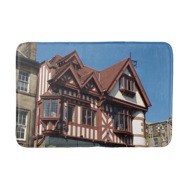 Tudor oak frame Gebäude, Edinburgh, Schottland Badematte (Vorderseite)