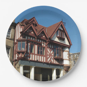 Tudor oak frame Gebäude, Edinburgh, Schottland Pappteller