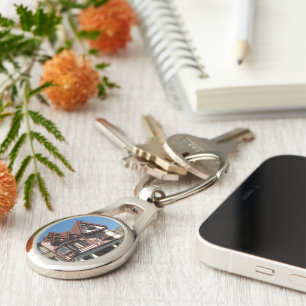 Tudor oak frame Gebäude, Edinburgh, Schottland Schlüsselanhänger
