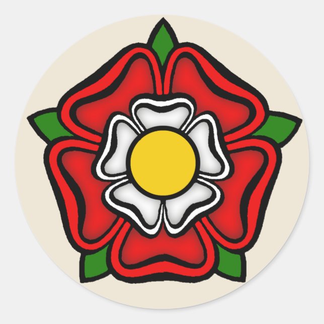 Tudor Rose England, Emblem der Royalty Runder Aufkleber (Vorderseite)