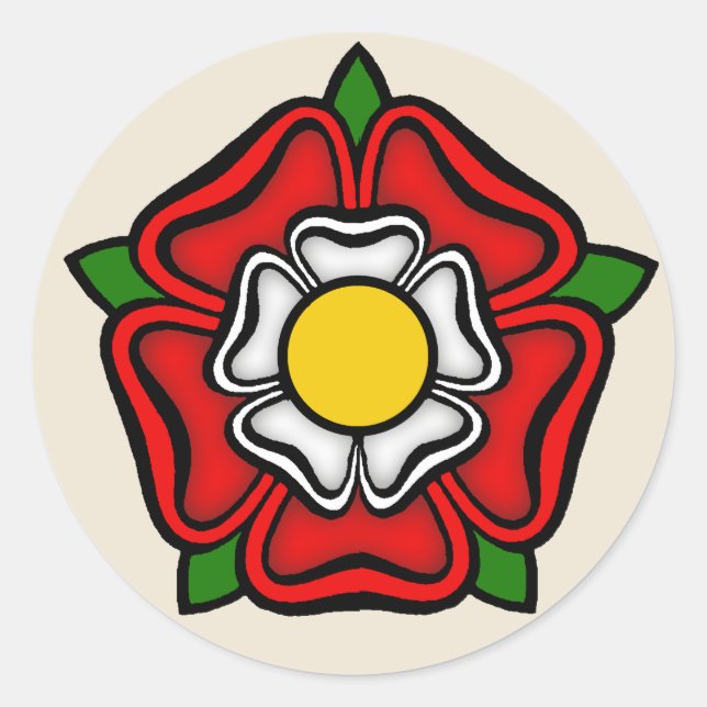 Tudor Rose England, Emblem der Royalty Runder Aufkleber (Vorderseite)