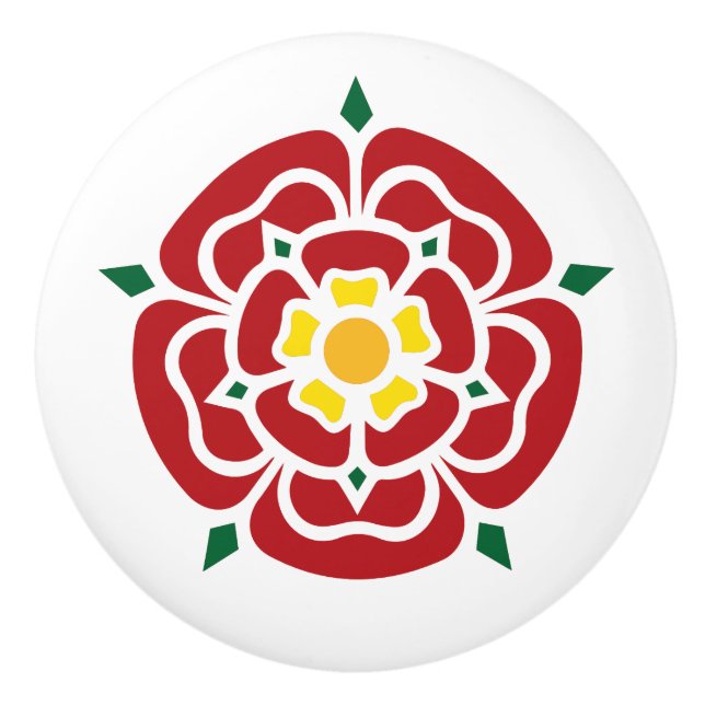 Tudor Rose - englische Rose Keramikknauf (Vorderseite)