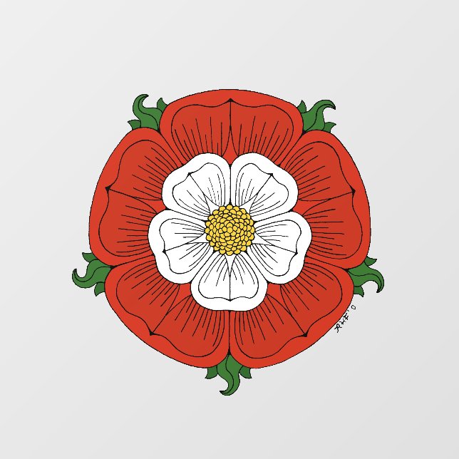 Tudor Rose Fensteraufkleber (Blatt)
