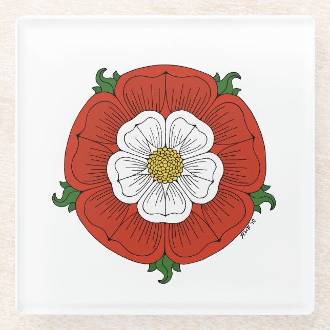 Tudor Rose Glasuntersetzer (Vorderseite)
