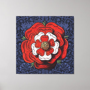 Tudor Rose Rot und Weiß Leinwanddruck